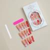 image:imageBABALAL Press on Nails Long Square Fake Nails Purple French Tip Glue ons 3d Texture Flower Handmade Design Supplies Diy Art 24Pcs XL Glossy Acrylic False NailsFnm03pink