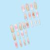 image:imageBABALAL Press on Nails Long Square Fake Nails Purple French Tip Glue ons 3d Texture Flower Handmade Design Supplies Diy Art 24Pcs XL Glossy Acrylic False NailsFnm09y2k