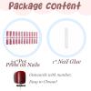 image:imageBABALAL Press on Nails Long Square Fake Nails Purple French Tip Glue ons 3d Texture Flower Handmade Design Supplies Diy Art 24Pcs XL Glossy Acrylic False NailsFnm02pink