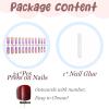 image:imageBABALAL Press on Nails Long Square Fake Nails Purple French Tip Glue ons 3d Texture Flower Handmade Design Supplies Diy Art 24Pcs XL Glossy Acrylic False NailsFnm06purple