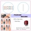 image:imageBABALAL Long Square Press on Nails Burgundy Red French Tip Leopard Cheetah Design 3d Cherry Handmade Manicure Acrylic False Nails 24Pcs with Bow CharmFna105green