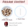 image:imageBABALAL Long Square Press on Nails Burgundy Red French Tip Leopard Cheetah Design 3d Cherry Handmade Manicure Acrylic False Nails 24Pcs with Bow CharmFna103cross