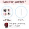 image:imageBABALAL Long Square Press on Nails Burgundy Red French Tip Leopard Cheetah Design 3d Cherry Handmade Manicure Acrylic False Nails 24Pcs with Bow CharmFna105star