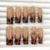 image:imageBABALAL Long Square Press on Nails Burgundy Red French Tip Leopard Cheetah Design 3d Cherry Handmade Manicure Acrylic False Nails 24Pcs with Bow CharmFna103cross