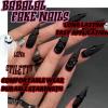 image:imageBABALAL Long Square Press on Nails Burgundy Red French Tip Leopard Cheetah Design 3d Cherry Handmade Manicure Acrylic False Nails 24Pcs with Bow CharmFna103snake