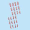 image:imageBABALAL Long Square Press on Nails Burgundy Red French Tip Leopard Cheetah Design 3d Cherry Handmade Manicure Acrylic False Nails 24Pcs with Bow CharmFna101pink