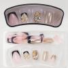 image:imageBABALAL Polka Dot Press on Nails Short Square Fake Nails  Brown Green Blue 3D Design Cat Eye Bling Y2k Anime Plaid Acrylic 24Pcs False NailsFNr14bow