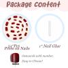 image:imageBABALAL Polka Dot Press on Nails Short Square Fake Nails  Brown Green Blue 3D Design Cat Eye Bling Y2k Anime Plaid Acrylic 24Pcs False NailsFNr14red
