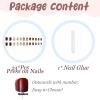 image:imageBABALAL Polka Dot Press on Nails Short Square Fake Nails  Brown Green Blue 3D Design Cat Eye Bling Y2k Anime Plaid Acrylic 24Pcs False NailsFNr26ghost