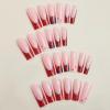 image:imageBABALAL Press on Nails  Long Square Glue on Nails Cheetah Leopard French Tip Red Acrylic 3D Y2k Trendy Design Thick Glossy Full Cover Fake Nails 24Pcs CustomFNO11red