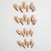 image:imageBABALAL Press on Nails  Long Square Glue on Nails Cheetah Leopard French Tip Red Acrylic 3D Y2k Trendy Design Thick Glossy Full Cover Fake Nails 24Pcs CustomFNO10golden