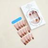 image:imageBABALAL Press on Nails  Long Square Glue on Nails Cheetah Leopard French Tip Red Acrylic 3D Y2k Trendy Design Thick Glossy Full Cover Fake Nails 24Pcs CustomFNO12brown