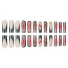 image:imageBABALAL Press on Nails  Long Square Glue on Nails Cheetah Leopard French Tip Red Acrylic 3D Y2k Trendy Design Thick Glossy Full Cover Fake Nails 24Pcs CustomFNO03cherry