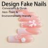 image:imageBABALAL Press on Nails  Long Square Glue on Nails Cheetah Leopard French Tip Red Acrylic 3D Y2k Trendy Design Thick Glossy Full Cover Fake Nails 24Pcs CustomFNO03pink