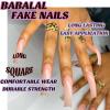 image:imageBABALAL Press on Nails  Long Square Glue on Nails Cheetah Leopard French Tip Red Acrylic 3D Y2k Trendy Design Thick Glossy Full Cover Fake Nails 24Pcs CustomFNO02curved
