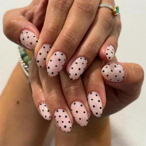 image:imageBABALAL Polka Dot Press on Nails Short Square Fake Nails  Brown Green Blue 3D Design Cat Eye Bling Y2k Anime Plaid Acrylic 24Pcs False NailsFNr21polkadot