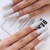 image:imageBABALAL 120 Pieces Colorful Fake Nails Coffin Ballerina Press on Nails Long False Nail Tips Full Cover Artificial Nails Sets for DIY Nail ArtStyle D