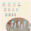 image:imageBABALAL Acrylic Press on Nails Medium Coffin Fake Nails  White French Tip Bow Charm amp Shiny Rhinestone Luxury Design Handmade Manicure 24Pcs Full Cover False NailsBNR109