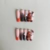 image:imageBABALAL Acrylic Press on Nails Medium Coffin Fake Nails  White French Tip Bow Charm amp Shiny Rhinestone Luxury Design Handmade Manicure 24Pcs Full Cover False NailsBNR115