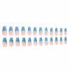 image:imageBABALAL Acrylic Press on Nails Medium Coffin Fake Nails  White French Tip Bow Charm amp Shiny Rhinestone Luxury Design Handmade Manicure 24Pcs Full Cover False NailsBNR113