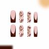 image:imageBABALAL Acrylic Press on Nails Medium Coffin Fake Nails  White French Tip Bow Charm amp Shiny Rhinestone Luxury Design Handmade Manicure 24Pcs Full Cover False NailsBNR107