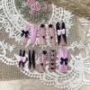 image:imageBABALAL Acrylic Press on Nails Medium Coffin Fake Nails  White French Tip Bow Charm amp Shiny Rhinestone Luxury Design Handmade Manicure 24Pcs Full Cover False NailsBNR105