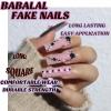 image:imageBABALAL Acrylic Press on Nails Medium Coffin Fake Nails  White French Tip Bow Charm amp Shiny Rhinestone Luxury Design Handmade Manicure 24Pcs Full Cover False NailsBNR105