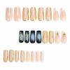 image:imageBABALAL Acrylic Press on Nails Medium Coffin Fake Nails  White French Tip Bow Charm amp Shiny Rhinestone Luxury Design Handmade Manicure 24Pcs Full Cover False NailsBNR108