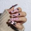 image:imageBABALAL Acrylic Press on Nails Medium Coffin Fake Nails  White French Tip Bow Charm amp Shiny Rhinestone Luxury Design Handmade Manicure 24Pcs Full Cover False NailsBNR105