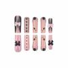 image:imageBABALAL Acrylic Press on Nails Medium Coffin Fake Nails  White French Tip Bow Charm amp Shiny Rhinestone Luxury Design Handmade Manicure 24Pcs Full Cover False NailsBNR105