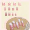 image:imageBABALAL Acrylic Press on Nails Medium Coffin Fake Nails  White French Tip Bow Charm amp Shiny Rhinestone Luxury Design Handmade Manicure 24Pcs Full Cover False NailsBNR112