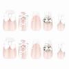 image:imageBABALAL Acrylic Press on Nails Medium Coffin Fake Nails  White French Tip Bow Charm amp Shiny Rhinestone Luxury Design Handmade Manicure 24Pcs Full Cover False NailsBNR1010white