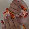 image:imageBABALAL Acrylic Press on Nails Medium Coffin Fake Nails  White French Tip Bow Charm amp Shiny Rhinestone Luxury Design Handmade Manicure 24Pcs Full Cover False NailsBNR102