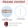 image:imageBABALAL Acrylic Press on Nails Medium Coffin Fake Nails  White French Tip Bow Charm amp Shiny Rhinestone Luxury Design Handmade Manicure 24Pcs Full Cover False NailsBNR102