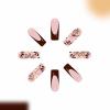 image:imageBABALAL Acrylic Press on Nails Medium Coffin Fake Nails  White French Tip Bow Charm amp Shiny Rhinestone Luxury Design Handmade Manicure 24Pcs Full Cover False NailsBNR107