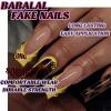 image:imageBABALAL Acrylic Press on Nails Medium Coffin Fake Nails  White French Tip Bow Charm amp Shiny Rhinestone Luxury Design Handmade Manicure 24Pcs Full Cover False NailsBNR101