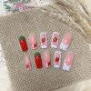 image:imageBABALAL Acrylic Press on Nails Medium Coffin Fake Nails  White French Tip Bow Charm amp Shiny Rhinestone Luxury Design Handmade Manicure 24Pcs Full Cover False NailsBNR110