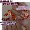 image:imageBABALAL Acrylic Press on Nails Medium Coffin Fake Nails  White French Tip Bow Charm amp Shiny Rhinestone Luxury Design Handmade Manicure 24Pcs Full Cover False NailsBNR102