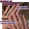 image:imageBABALAL Acrylic Press on Nails Medium Coffin Fake Nails  White French Tip Bow Charm amp Shiny Rhinestone Luxury Design Handmade Manicure 24Pcs Full Cover False NailsBNR111pink