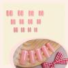 image:imageBABALAL Acrylic Press on Nails Medium Coffin Fake Nails  White French Tip Bow Charm amp Shiny Rhinestone Luxury Design Handmade Manicure 24Pcs Full Cover False NailsBNR111pink