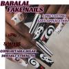 image:imageBABALAL Acrylic Press on Nails Medium Coffin Fake Nails  White French Tip Bow Charm amp Shiny Rhinestone Luxury Design Handmade Manicure 24Pcs Full Cover False NailsBNR117