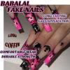 image:imageBABALAL Acrylic Press on Nails Medium Coffin Fake Nails  White French Tip Bow Charm amp Shiny Rhinestone Luxury Design Handmade Manicure 24Pcs Full Cover False NailsBNR119