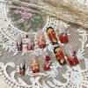 image:imageBABALAL Acrylic Press on Nails Medium Coffin Fake Nails  White French Tip Bow Charm amp Shiny Rhinestone Luxury Design Handmade Manicure 24Pcs Full Cover False NailsBNR102