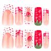 image:imageBABALAL Acrylic Press on Nails Medium Coffin Fake Nails  White French Tip Bow Charm amp Shiny Rhinestone Luxury Design Handmade Manicure 24Pcs Full Cover False NailsBNR110