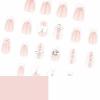 image:imageBABALAL Acrylic Press on Nails Medium Coffin Fake Nails  White French Tip Bow Charm amp Shiny Rhinestone Luxury Design Handmade Manicure 24Pcs Full Cover False NailsBNR1010white