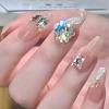 image:imageBABALAL Bling Press on Nails Long Coffin Fake Nails Nude Glue on Nails Shiny Rhinestone Charm Design Luxury Acrylic Nails 24Pcs Ballerina False Nails