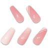 image:imageBABALAL Coffin Press on Nails Long Fake Nails Pink White French Glue on Nails Glitter Acrylic Nails Ballerina Shiny False Nails for Women and Girls
