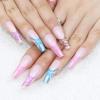 image:imageBABALAL Coffin Press on Nails Long Fake Nails with Nail Glue Glossy Glue on Nails 24pcs Ballerina Acrylic Nails French Full Cover False Nails for Women and Girls