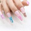 image:imageBABALAL Coffin Press on Nails Long Fake Nails with Nail Glue Glossy Glue on Nails 24pcs Ballerina Acrylic Nails French Full Cover False Nails for Women and Girls