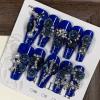 image:imageBABALAL Long Coffin Press On Nails  Brown Silver Chrome Ombre Fake Nails with Luxury Design Gold Charms 10 Pieces Custom Handmade False Nails For Women ManicureBNCU108